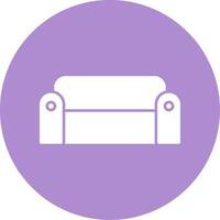 Sofa Glyph Circle Icon vector