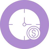 Time Is Money Glyph Circle Icon vector