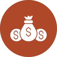 Money Bag Glyph Circle Icon vector