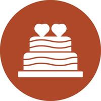 Wedding Cake Glyph Circle Icon vector