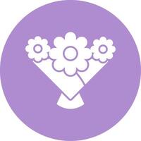 Flower Bouquet Glyph Circle Icon vector