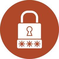 Passcode Glyph Circle Icon vector