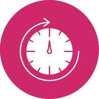 Round Clock Glyph Circle Icon vector