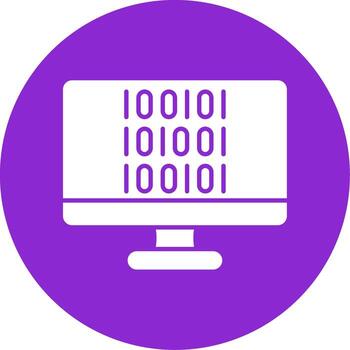 Binary Code Glyph Circle Icon vector