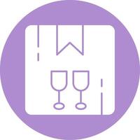 Fragile Glyph Circle Icon vector