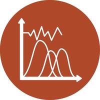 Wave Chart Glyph Circle Icon vector