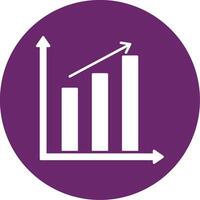 Bar Chart Glyph Circle Icon vector