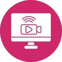 Live Stream Glyph Circle Icon vector