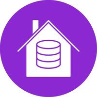 Data House Glyph Circle Icon vector