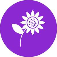 Sunflower Glyph Circle Icon vector