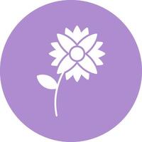 Flower Glyph Circle Icon vector