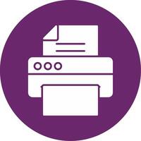 Printer Glyph Circle Icon vector