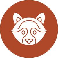 Raccoon Glyph Circle Icon vector