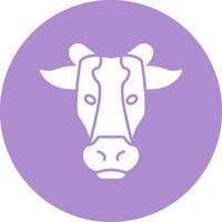 Cow Glyph Circle Icon vector