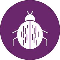 escarabajo glifo circulo icono vector