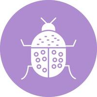 Beetle Glyph Circle Icon vector