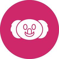 Koala Glyph Circle Icon vector