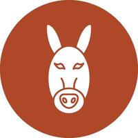 Burro glifo circulo icono vector