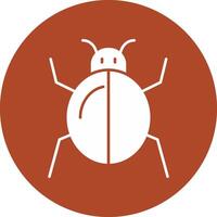 Bug Glyph Circle Icon vector