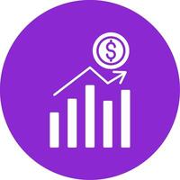 Stock Market Glyph Circle Icon vector