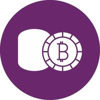 Bitcoin Glyph Circle Icon vector