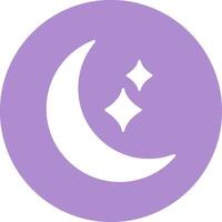 Moon Glyph Circle Icon vector