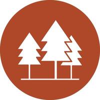 Tree Glyph Circle Icon vector