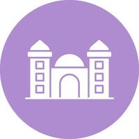 icono de círculo de glifo de mezquita vector