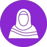 Moslem Woman Glyph Circle Icon vector