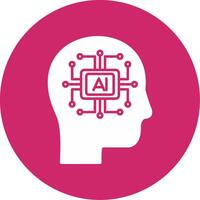 Artificial Intelligence Glyph Circle Icon vector