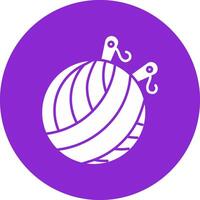 Yarn Ball Glyph Circle Icon vector