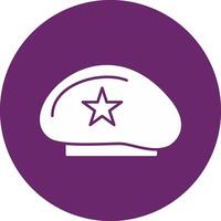 Beret Glyph Circle Icon vector