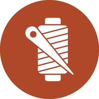 Thread Glyph Circle Icon vector