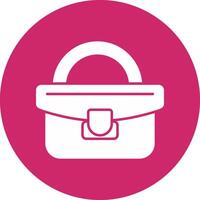 Handbag Glyph Circle Icon vector