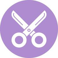 scissor Glyph Circle Icon vector