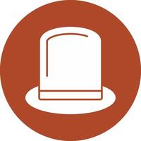 Top Hat Glyph Circle Icon vector