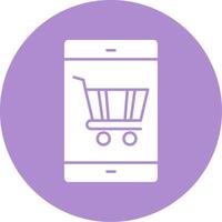 icono de círculo de glifo de compras en línea vector