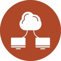 Cloud Computing Glyph Circle Icon vector