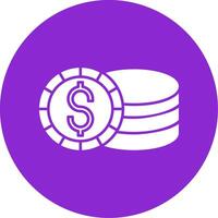 Coin Glyph Circle Icon vector