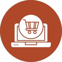 Shopping Online Glyph Circle Icon vector