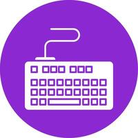 Keyboard Glyph Circle Icon vector