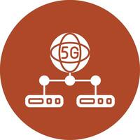 Network Server Glyph Circle Icon vector