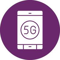 5g glifo circulo icono vector