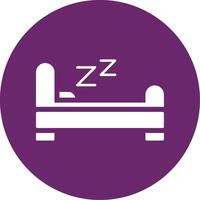 Bed Glyph Circle Icon vector