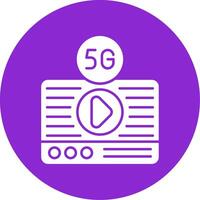 Live Streaming Glyph Circle Icon vector