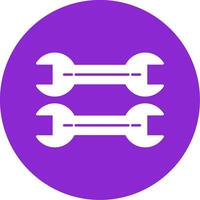 Wrench Glyph Circle Icon vector