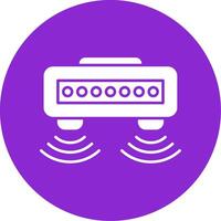 Motion Sensor Glyph Circle Icon vector