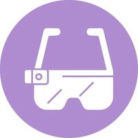 Ar Glasses Glyph Circle Icon vector