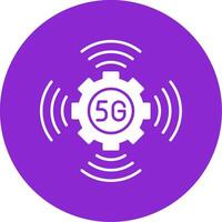 5g glifo circulo icono vector