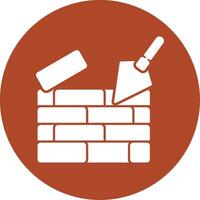 Brickwall Glyph Circle Icon vector